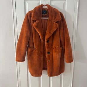 Sam Edelmen Faux Fur Coat in Rich Brown